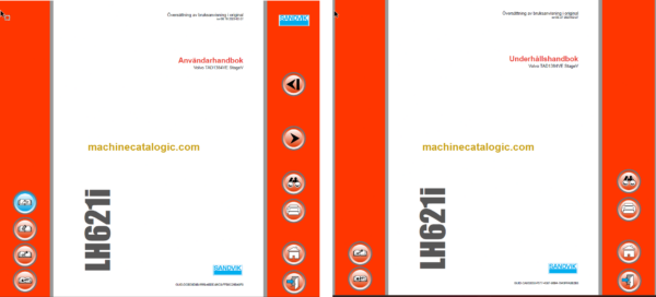 Sandvik LH621i Mining Loader Operator's and Maintenance Manual (L621DCPA0A0744 Swedish)