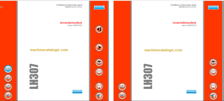 Sandvik LH307 Mining Loader Operator's and Maintenance Manual (L807D825 Swedish)