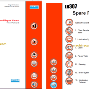 Sandvik LH307 Mining Loader Service and Parts Manual (L807D825)
