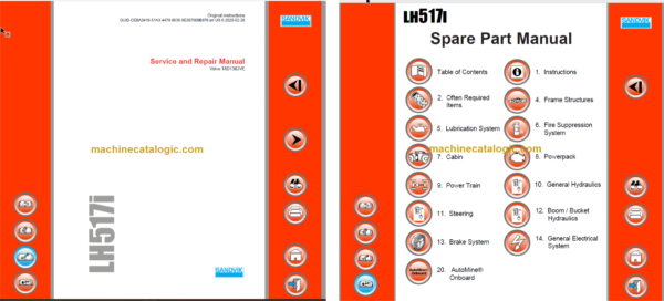 Sandvik LH517i Mining Loader Service and Parts Manual (L017D759)