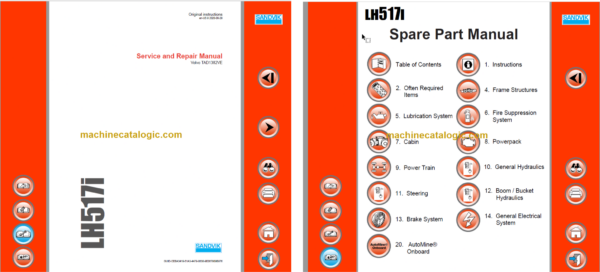 Sandvik LH517i Mining Loader Service and Parts Manual (L017D852)