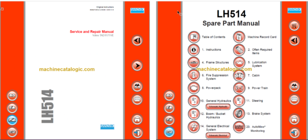 Sandvik LH514 Mining Loader Service and Parts Manual (L514D744)