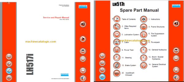Sandvik LH517i Mining Loader Service and Parts Manual (L017D867)