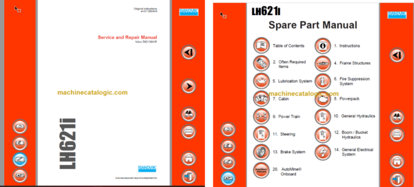 Sandvik LH621i Mining Loader Service and Parts Manual (L021D604)