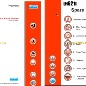 Sandvik LH621i Mining Loader Service and Parts Manual (L621DAMA0A0547)