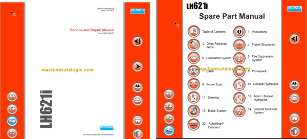 Sandvik LH621i Mining Loader Service and Parts Manual (L621DAMA0A0547)