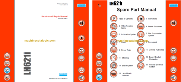 Sandvik LH621i Mining Loader Service and Parts Manual (L621DCMA0A0554)