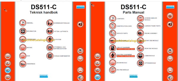 Sandvik DS511C Drill Rig Service and Parts Manual (115B42360-1)