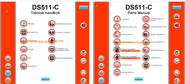 Sandvik DS511C Drill Rig Service and Parts Manual (115B42360-1)