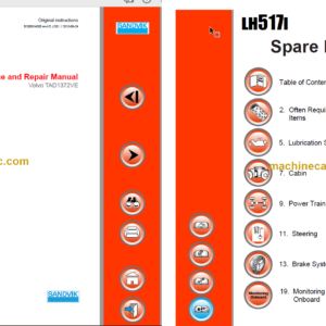 Sandvik LH517i Mining Loader Service and Parts Manual (L817D714)