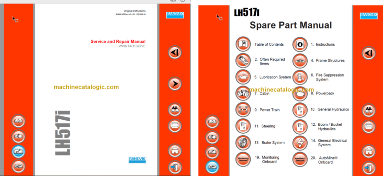 Sandvik LH517i Mining Loader Service and Parts Manual (L817D714)