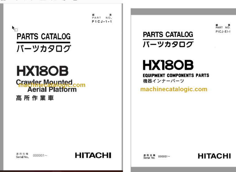 Hitachi HX180B Parts Catalog & Equipment Components Parts Catalog