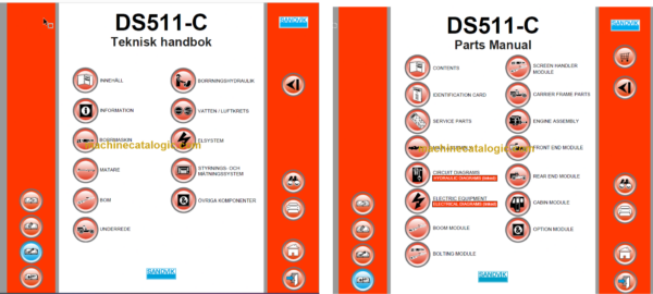 Sandvik DS511C Drill Rig Service and Parts Manual (116B47193-1)