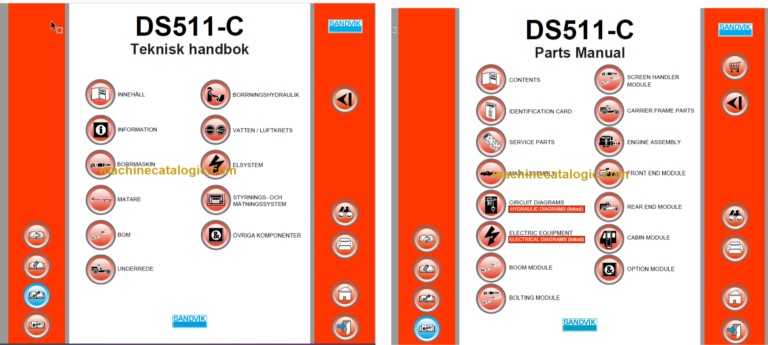 Sandvik DS511C Drill Rig Service and Parts Manual (116B47193-1)
