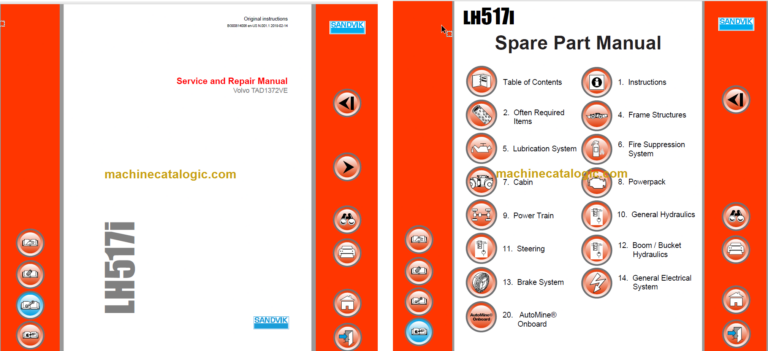 Sandvik LH517i Mining Loader Service and Parts Manual (L917D690)