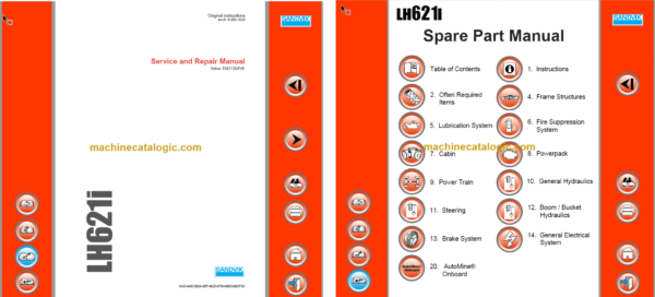 Sandvik LH621i Mining Loader Service and Parts Manual (L621DVMA0A0613)