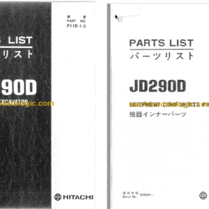 JD290D Hydraulic Excavator Parts Catalog & Equipment Components Parts Catalog