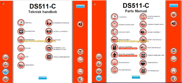 Sandvik DS511-C Drill Rig Service and Parts Manual (117B45215-1)