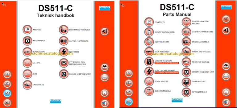 Sandvik DS511-C Drill Rig Service and Parts Manual (117B45215-1)