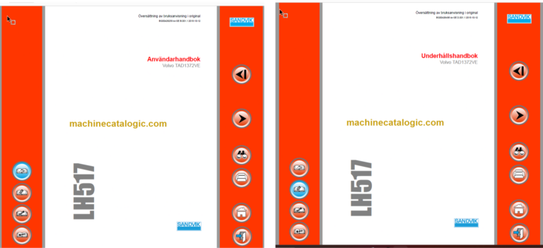 Sandvik LH517 Mining Loader Operator's and Maintenance Manual (L517D486 Swedish)