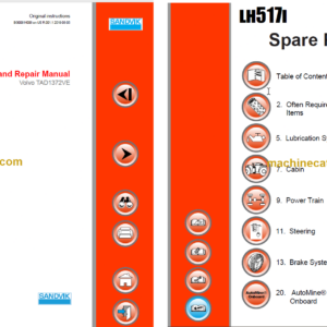 Sandvik LH517i Mining Loader Service and Parts Manual (L917D776)