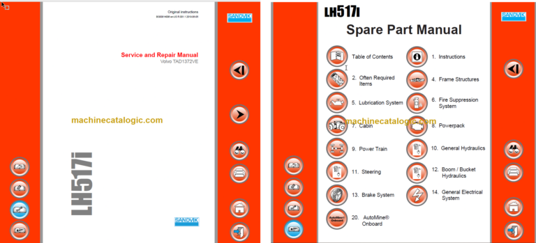Sandvik LH517i Mining Loader Service and Parts Manual (L917D776)