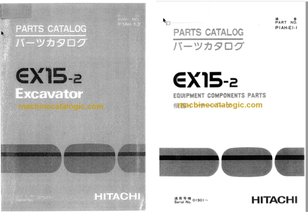 Hitachi EX15-2 Excavator Parts Catalog & Equipment Components Parts Catalog