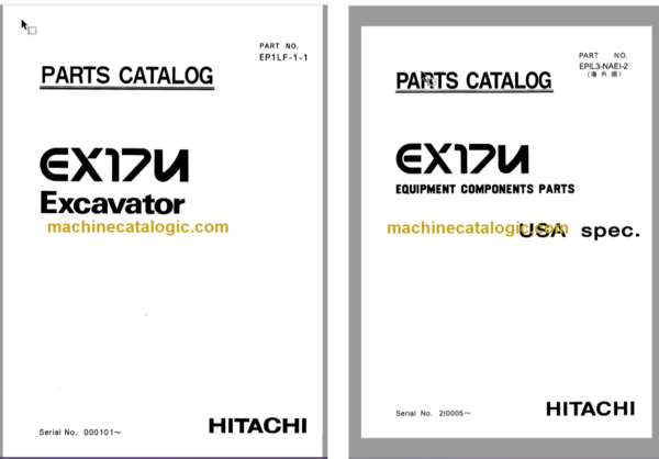 Hitachi EX17U Excavator Parts Catalog & Equipment Components Parts Catalog