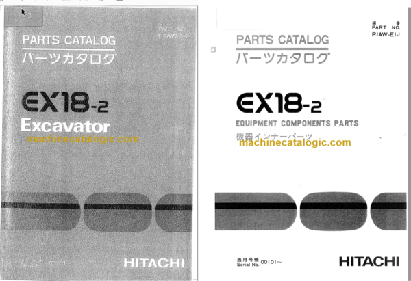 Hitachi EX18-2 Excavator Parts Catalog & Equipment Components Parts Catalog