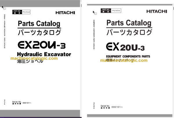 Hitachi EX20U-3 Excavator Parts Catalog & Equipment Components Parts Catalog