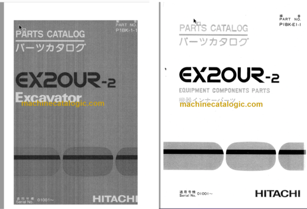 Hitachi EX20UR-2 Excavator Parts Catalog & Equipment Components Parts Catalog