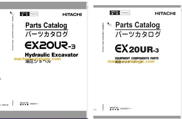 Hitachi EX20UR-3 Excavator Parts Catalog & Equipment Components Parts Catalog