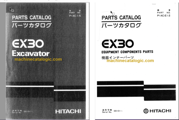 Hitachi EX30 Excavator Parts Catalog & Equipment Components Parts Catalog