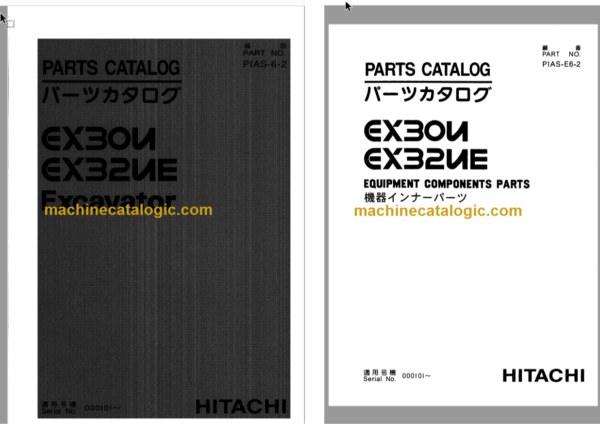 Hitachi EX30U EX32UE Excavator Parts Catalog & Equipment Components Parts Catalog