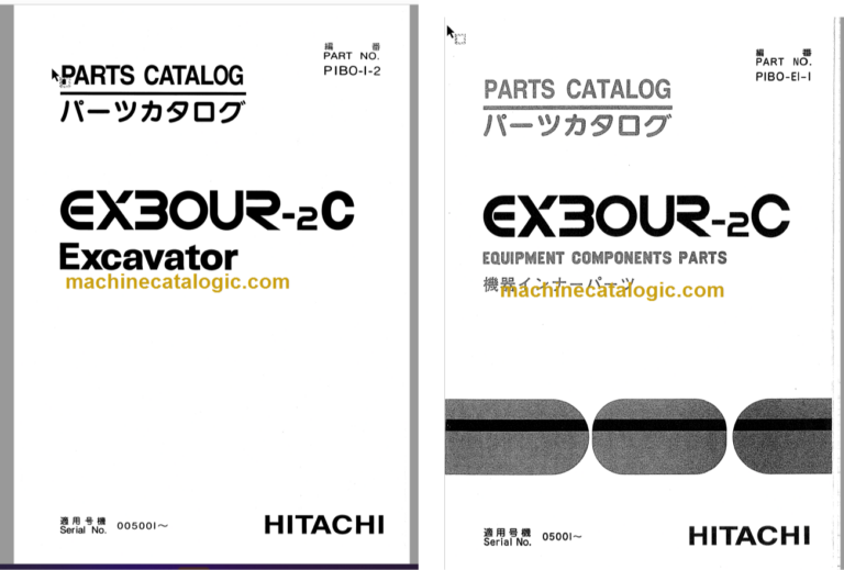 Hitachi EX30UR-2C Excavator Parts Catalog & Equipment Components Parts Catalog