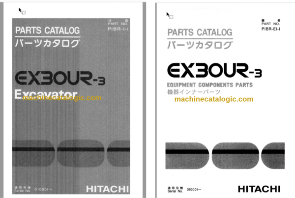 Hitachi EX30UR-3 Excavator Parts Catalog & Equipment Components Parts Catalog