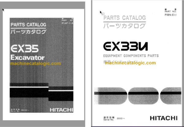 Hitachi EX33U Excavator Parts Catalog & Equipment Components Parts Catalog