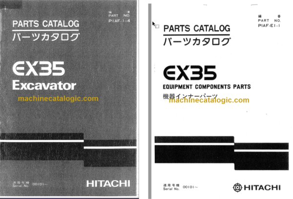 Hitachi EX35 Excavator Parts Catalog & Equipment Components Parts Catalog