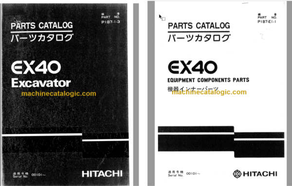 Hitachi EX40 Excavator Parts Catalog & Equipment Components Parts Catalog
