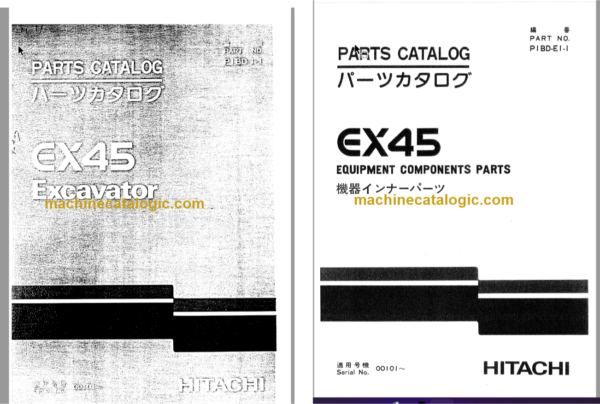 Hitachi EX45 Excavator Parts Catalog & Equipment Components Parts Catalog