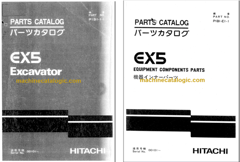 Hitachi EX5 Excavator Parts Catalog & Equipment Components Parts Catalog