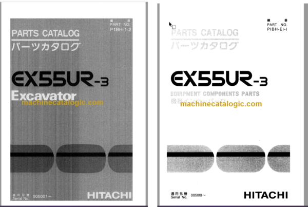 Hitachi EX55UR-3 Excavator Parts Catalog & Equipment Components Parts Catalog