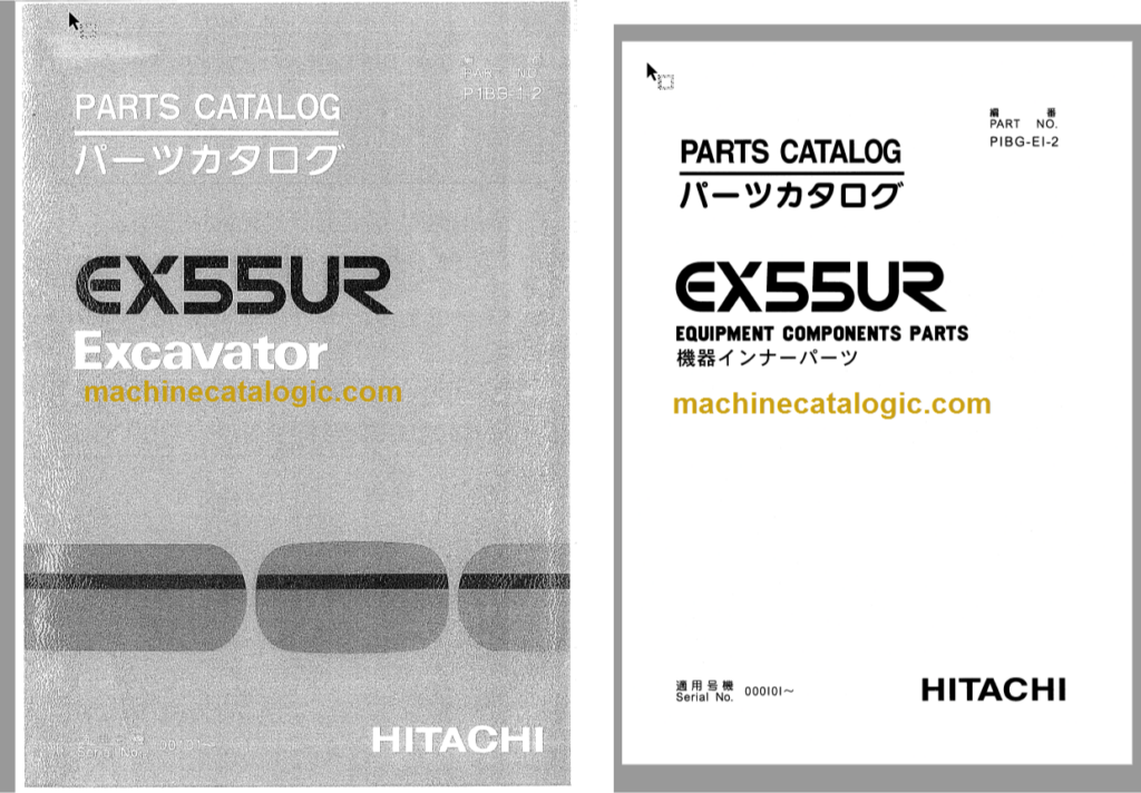 Hitachi EX55UR Excavator Parts Catalog & Equipment Components Parts