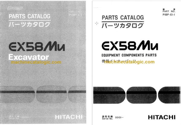 Hitachi EX58MU Excavator Parts Catalog & Equipment Components Parts Catalog