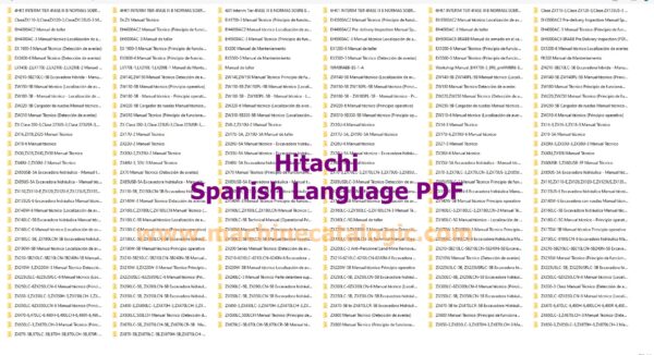Hitachi Service and Operator’s Manual – Spanish Language PDF