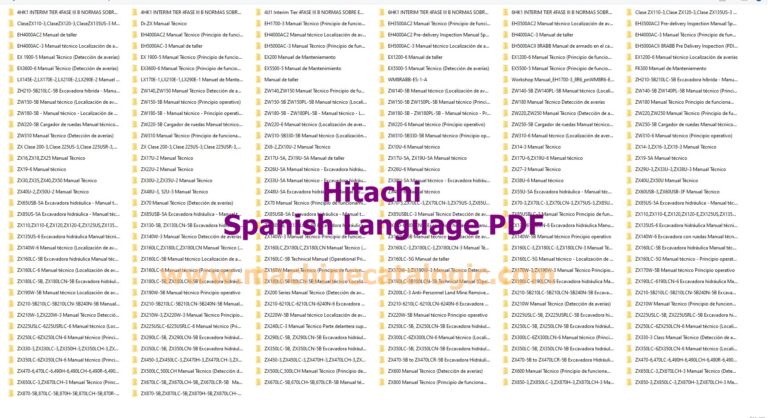 Hitachi Service and Operator’s Manual – Spanish Language PDF