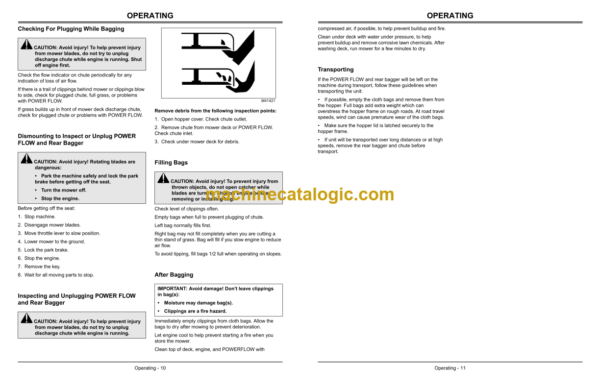 John Deere 7 Bushel Rear Bagger and Power Flow Operator's Manual (OMTCU15755C2)