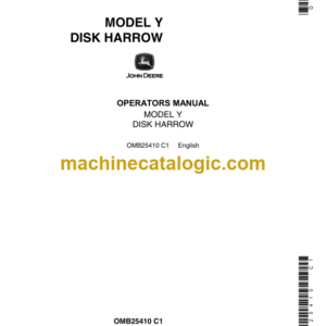 John Deere MODEL Y Disk Harrow Operator's Manual (OMB25410)