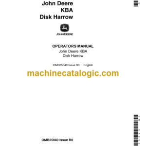 John Deere KBA Disk Harrow Operator's Manual (OMB25040)