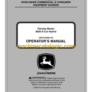 John Deere 8000 E-Cut Hybrid Fairway Mower Operator's Manual (OMTCU29654)